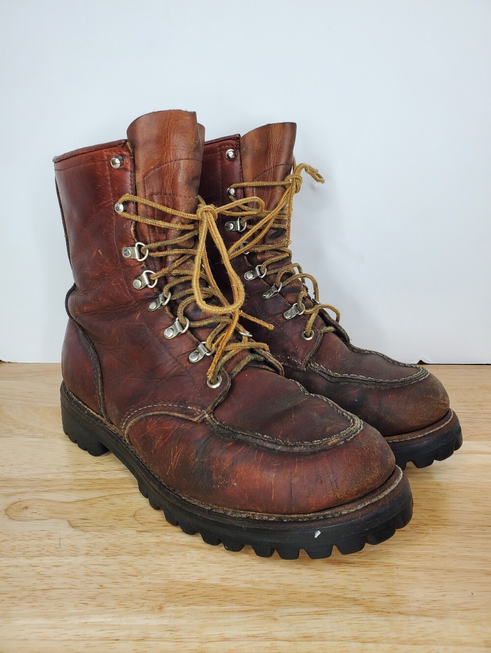 Vintage Red Wings Irish Setter Sport Boots Mens 8.5 D Leather Moc Toe
